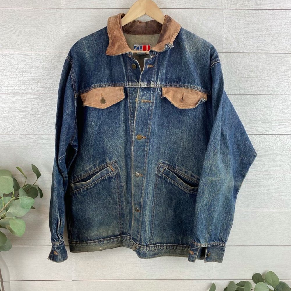 VTG Denim Chore Jacket Mens Medium 4U  USA